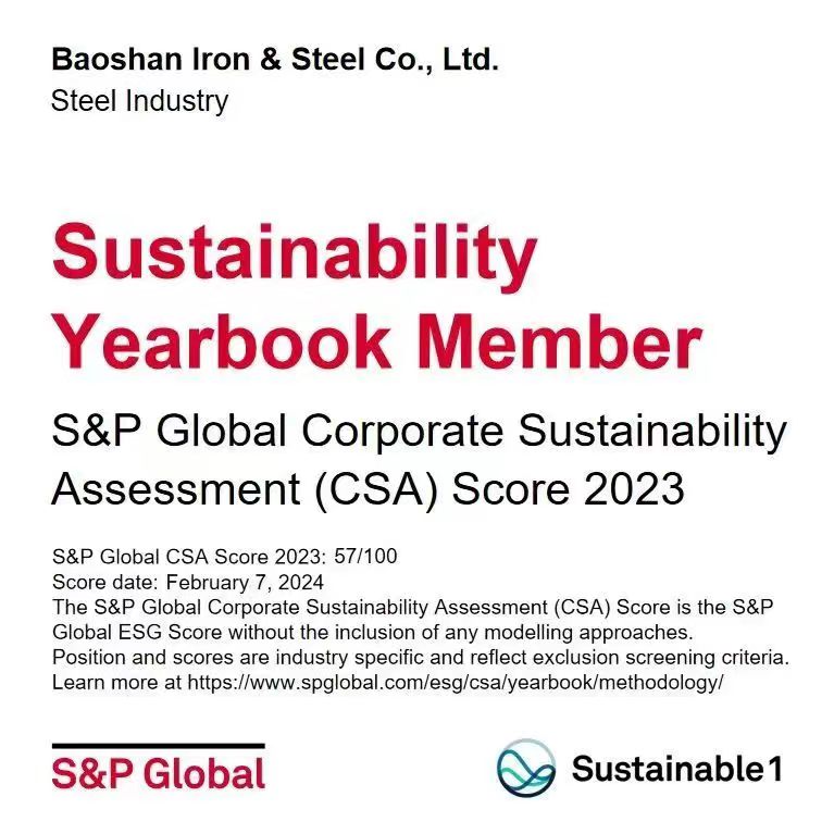 Sustainable Development Achievements of Baosteel